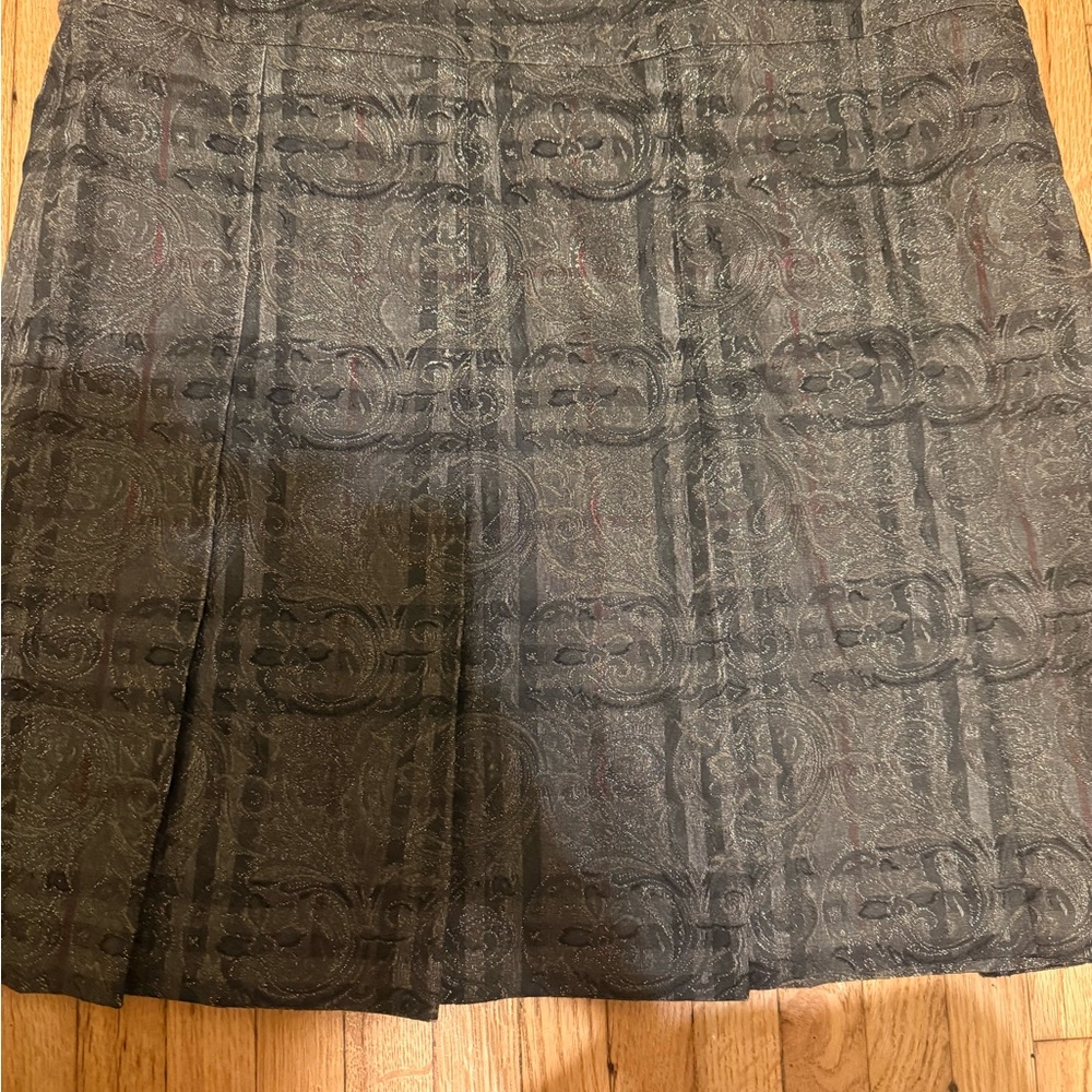 Burberry Charcoal Patterned A-Line Skirt